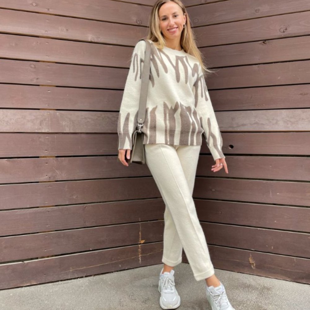 Spring knit sweater and pant set